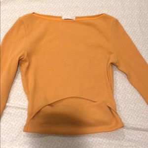 Zara yellow long sleeve crop top